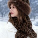قبعة فرو ناعمة ودافئة مع وشاح
